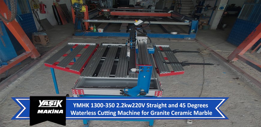 YMHK 1300-350 2.2kw220V Straight and 45 Degrees Waterless Cutting Machine for Granite Ceramic Marble